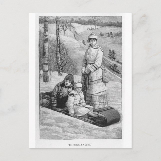 Tobagonering Vintage Viktorianska julhälsningar Helg Vykort (Framsida)