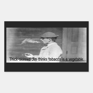 Tobak är en vegetabilisk vara - gammal rökare Humo Rektangulärt Klistermärke