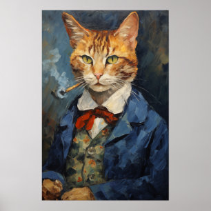 tobaksrök - utskrift av tobaksrök, kattmålning poster