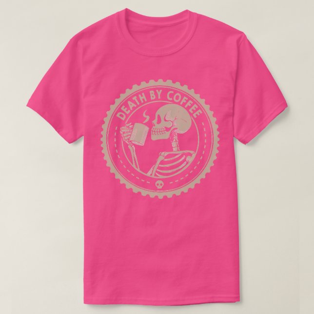 Tobe Fonsecas död av Coffee Funny Skeleton T Shirt (Design framsida)