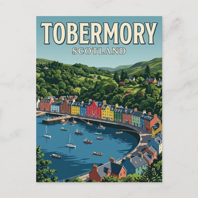 Tobermory Skottland Vykort (Framsida)