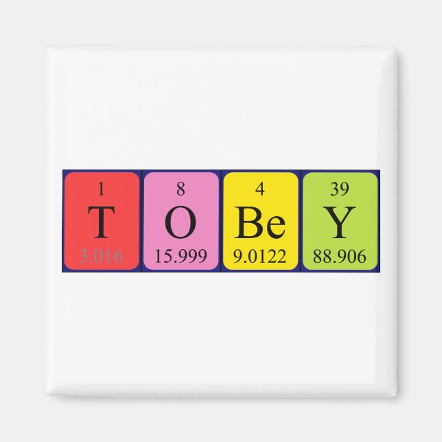 Tobey Periy bord namn magnet (Framsidan)