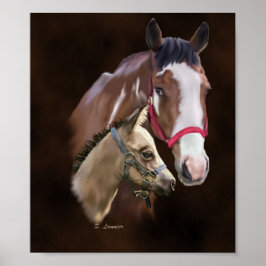 Tobiano Paint Mare och Foal Poster