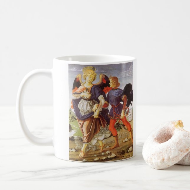 Tobias och Angel av Andrea del Verrocchio Kaffemugg (Med munk)