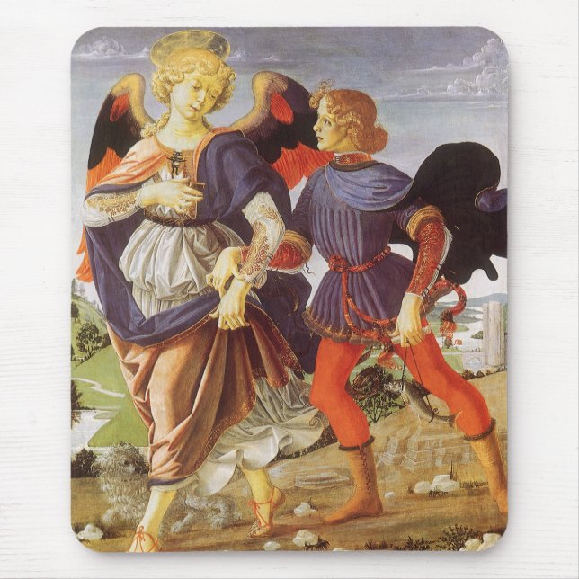 Tobias och Angel av Andrea del Verrocchio Musmatta (Framsidan)