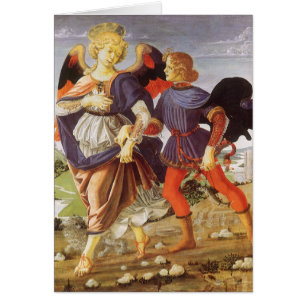 Tobias och ängeln av Andrea del Verrocchio Hälsningskort