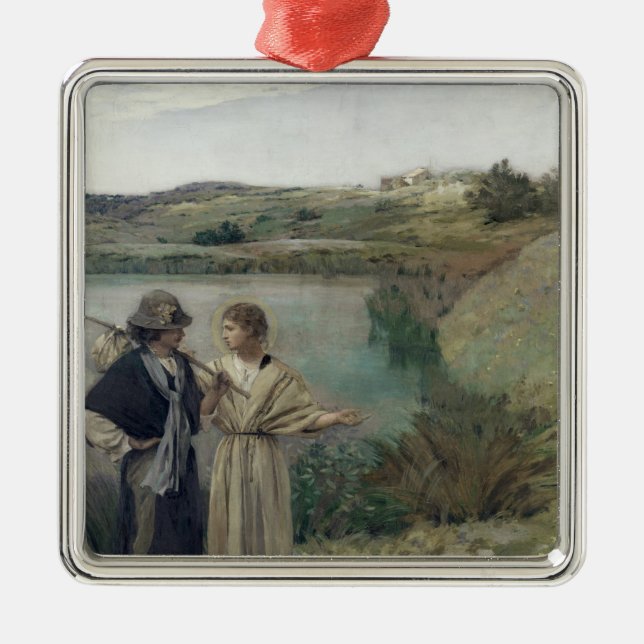 Tobias och ärkeängelRaphaelen Julgransprydnad Metall (Framsidan)