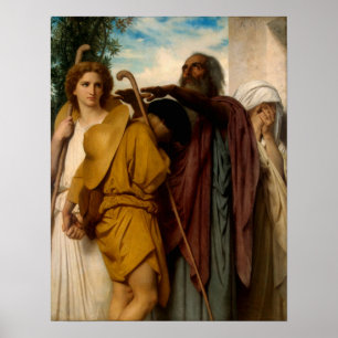 Tobias Sayed Farewell till Far av Bouguereau Poster