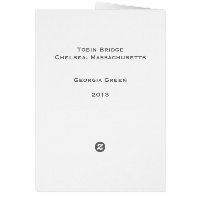 Tobin Bridge, Chelsea, Massachusetts Hälsningskort (Baksidan)