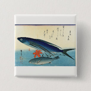 Tobiuo & Ishimochi - Färgfull japansk fiskutskrift Knapp