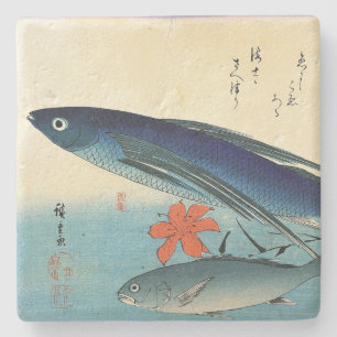 Tobiuo & Ishimochi - Färgfull japansk fiskutskrift Stenunderlägg