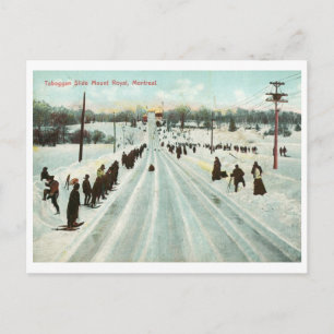 Toboggan-bild, montreal Vintage Vykort