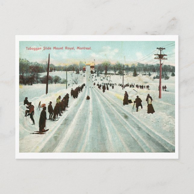 Toboggan-bild, montreal Vintage Vykort (Framsida)