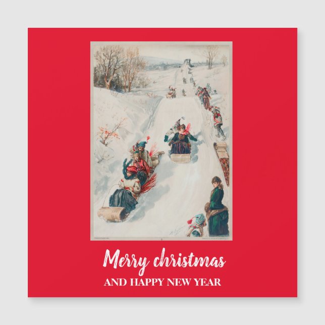 Toboggning’ chromolithograf- Juli-Helgdag (Framsida)