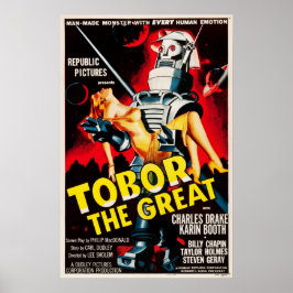 Tobor den Underbara Sci Fi-robots Retro Movie Post Poster