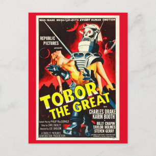 Toborera den Underbarare Vintagens robotfilm Vykort