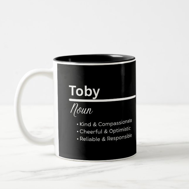 Toby Boy Name Definition Personalized Mug Två-Tonad Mugg (Vänster)