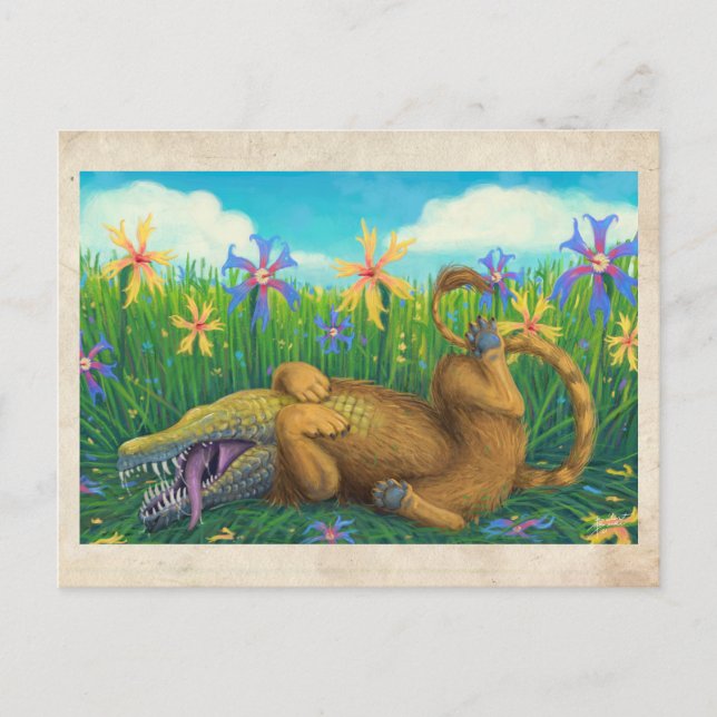 Toby in Flowers - vycard Vykort (Framsida)