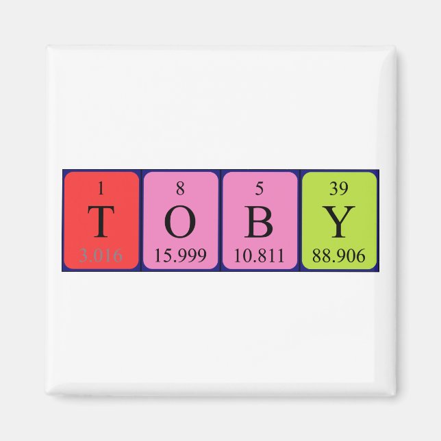 Toby Periodisk magnet bord namn (Framsidan)