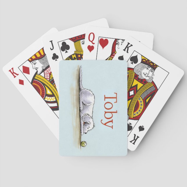 Toby som leker kort casinokort (Baksidan)