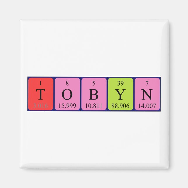 Tobyn Periodisk bord namn magnet (Framsidan)