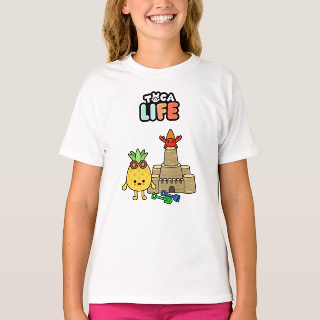 Toca Life Toca Boca Toca World Beach T Shirt (Framsida)