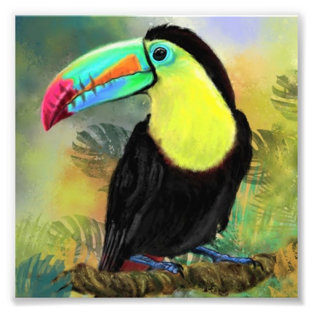Toco Toucan Bird Painting Poster Skriv ut (Framsidan)
