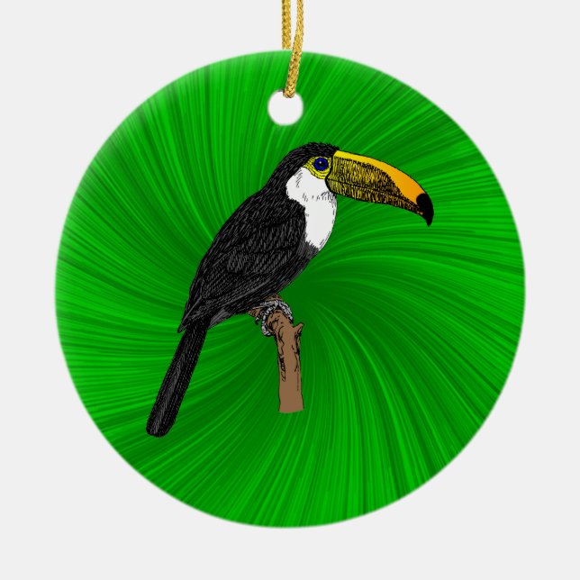 Toco Toucan Julgransprydnad Keramik (Framsidan)