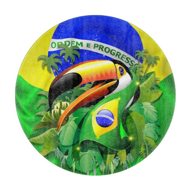 Toco Toucan med Brasiliansk Flagga (Framsidan)