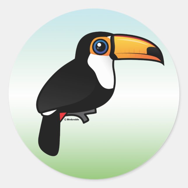 Toco Toucan Runt Klistermärke (Framsida)
