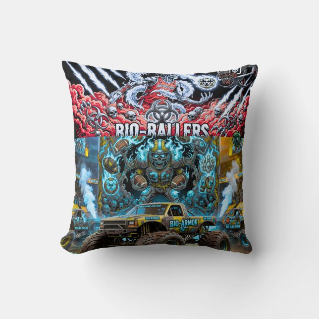 TOCOCLAWS Bio-Pansar Monster Truck - Giftigt Skall Kudde (Framsida)