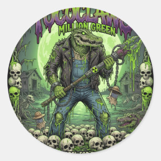 TOCOCLAWS Million Green Gator - Biohazardträsk Mu Runt Klistermärke