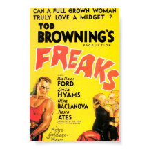Tod Brownings "Freaker"-film poster.