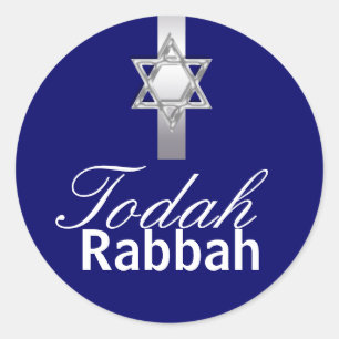 Todah Rabbah tack för att du hörde Runt Klistermärke
