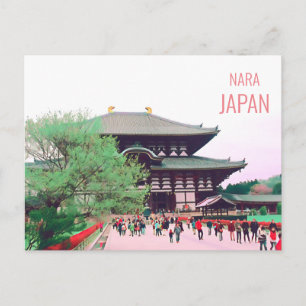 Todai-ji Nara-templet får japanskt resande Vykort