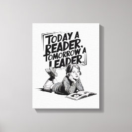 Today a Reader - Book Reading Girl - Bookworm Girl Canvastryck