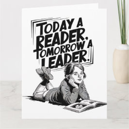 Today a Reader - Book Reading Girl - Bookworm Girl Kort