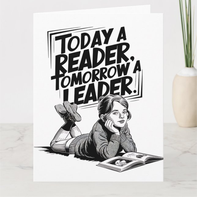 Today a Reader - Book Reading Girl - Bookworm Girl Kort (Framsida)