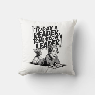 Today a Reader - Book Reading Girl - Bookworm Girl Kudde