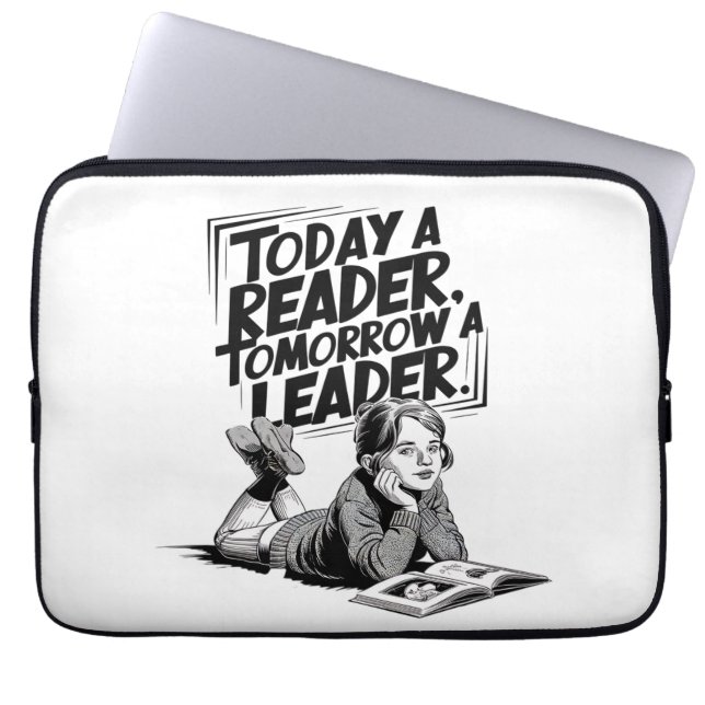 Today a Reader - Book Reading Girl - Bookworm Girl Laptop Fodral (Framsidan)