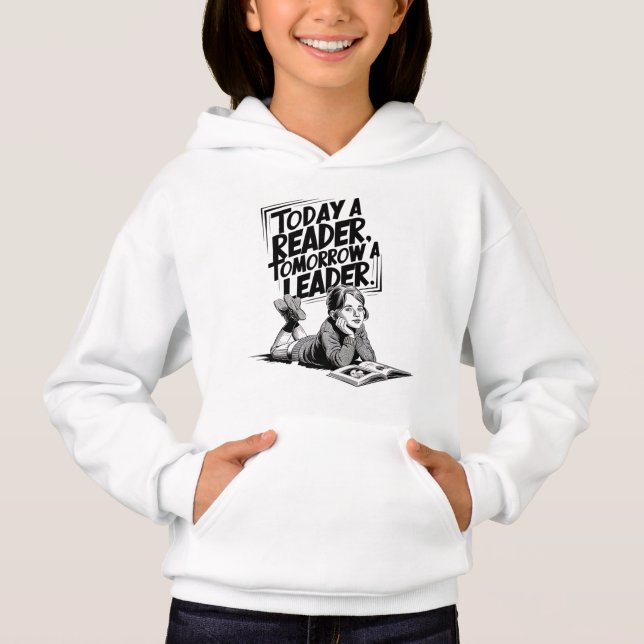 Today a Reader - Book Reading Girl - Bookworm Girl T Shirt (Framsida)