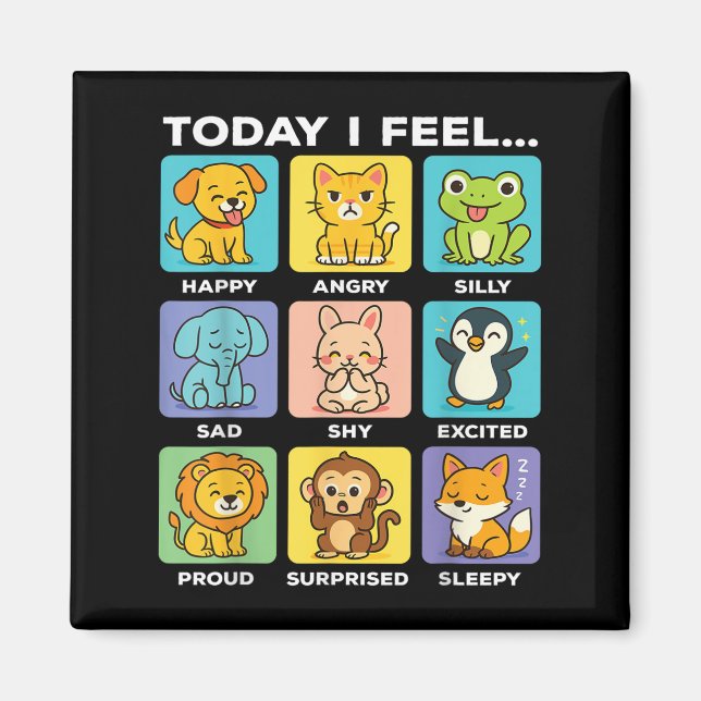 Today I Feel... Funny Animals Emotional Boxes Emot Magnet (Framsidan)