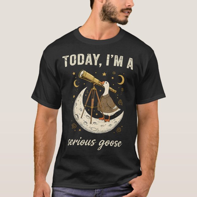 Today Im A Serious Goose Funny Astronomer T Shirt (Framsida)