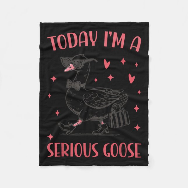 Today I'm A Serious Goose Funny Cowboy Goose  Fleecefilt (Framsidan)