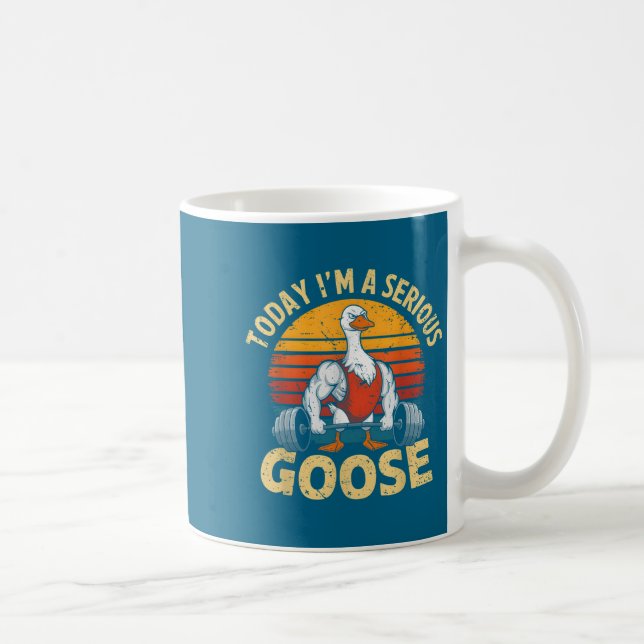 Today I'm A Serious Goose Funny Gym Weightlifting  Kaffemugg (Höger)