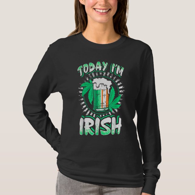Today Im Irish Shamrock Flag St Patricks Day T Shirt (Framsida)