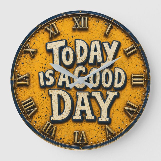 Today Is a Good Day  Inspirational Positive Quote  Stor Klocka (Framsida)