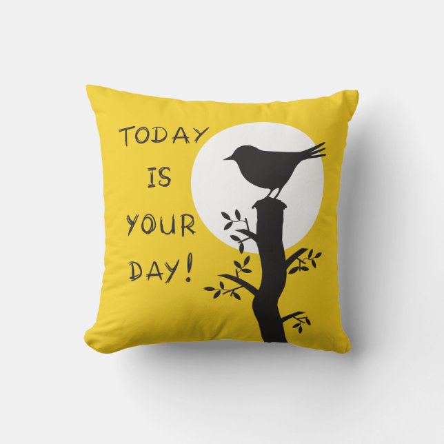 Today is your day - inspirational hand drawn quote kudde (Framsida)