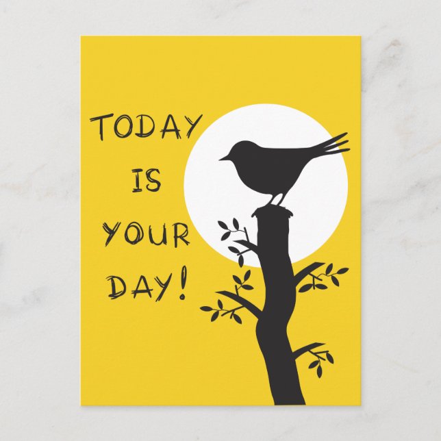 Today is your day - inspirational hand drawn quote vykort (Framsida)