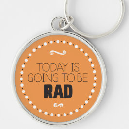 Todayen går att vara Rad Keychain - redigerbar BG Rund Silverfärgad Nyckelring